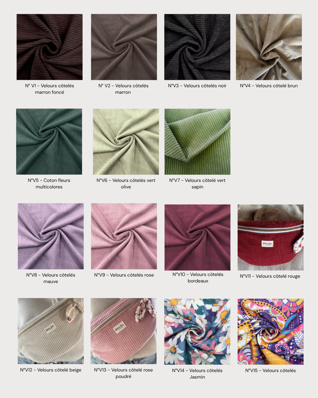 Sac banane velours côtelé personnalisé