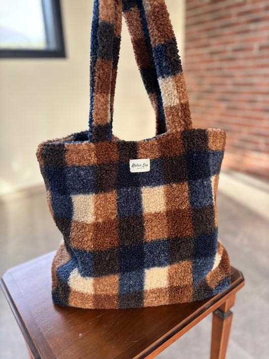 Sac fourre-tout à carreaux