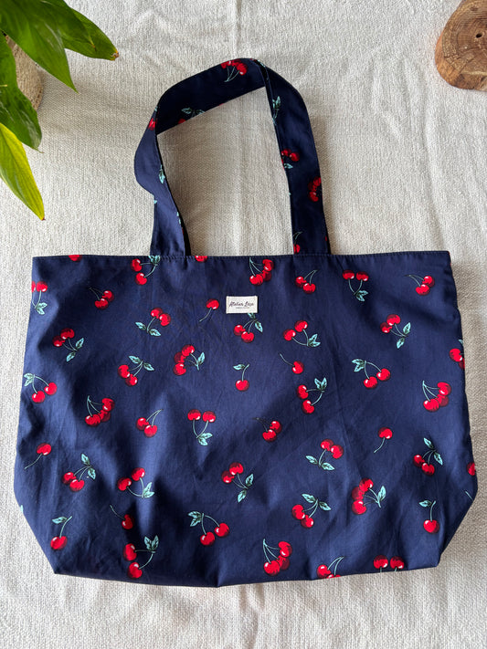 Sac fourre-tout cerises / marine