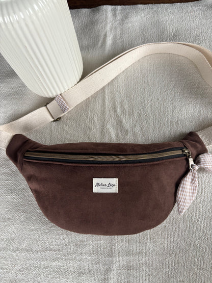 Sac banane cuire / daim personnalisé