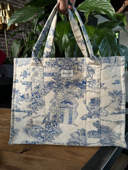 Sac cabas Toile de Jouy