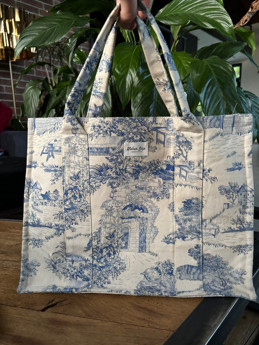 Sac cabas Toile de Jouy